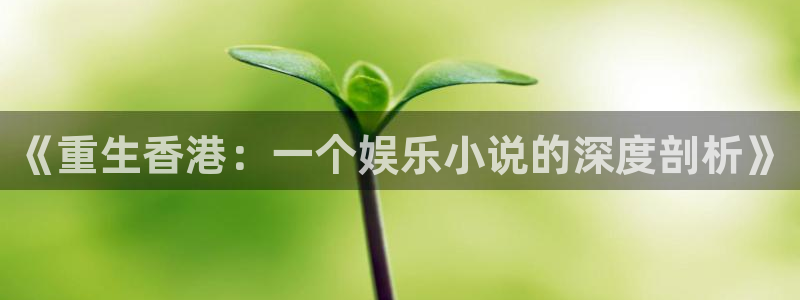 恒行电子游戏官网：《重生香港：一个娱乐小说的深度剖析》
