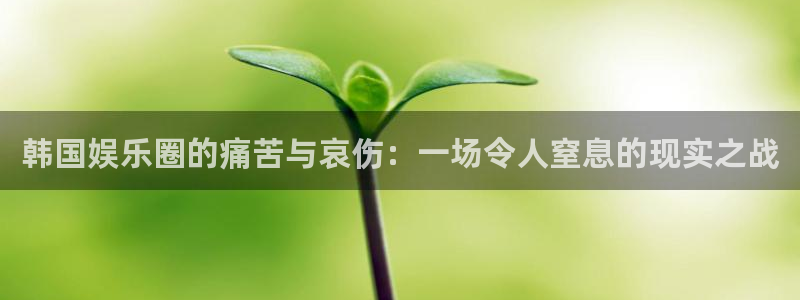 恒行app下载地址：韩国娱乐圈的痛苦与哀伤：一场令人窒息的现实之战